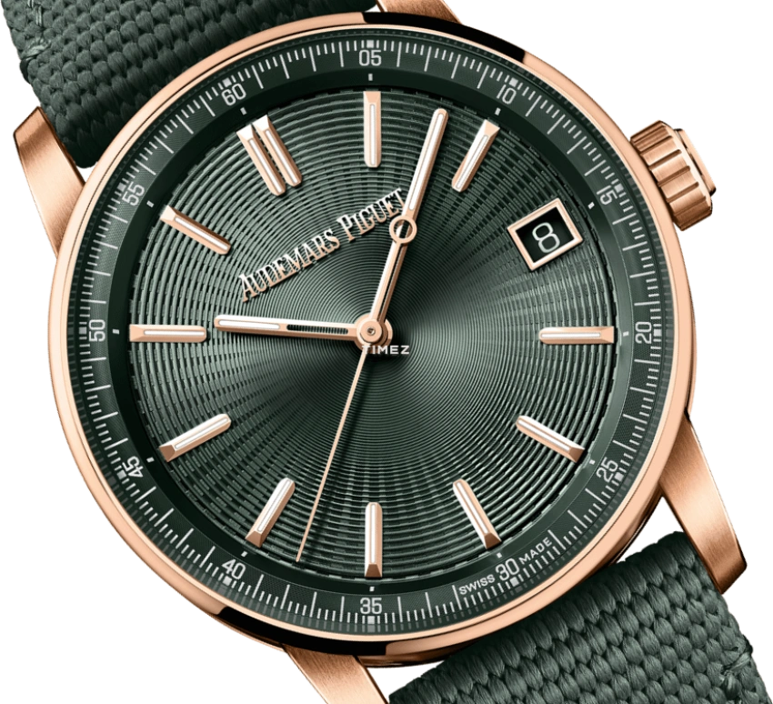 Audemars Piguet,CODE 11.59 41mm,41mm,Rose Gold,Green,Automatic,Day,70hours,15210OR,15210OR.OO.A056KB.01