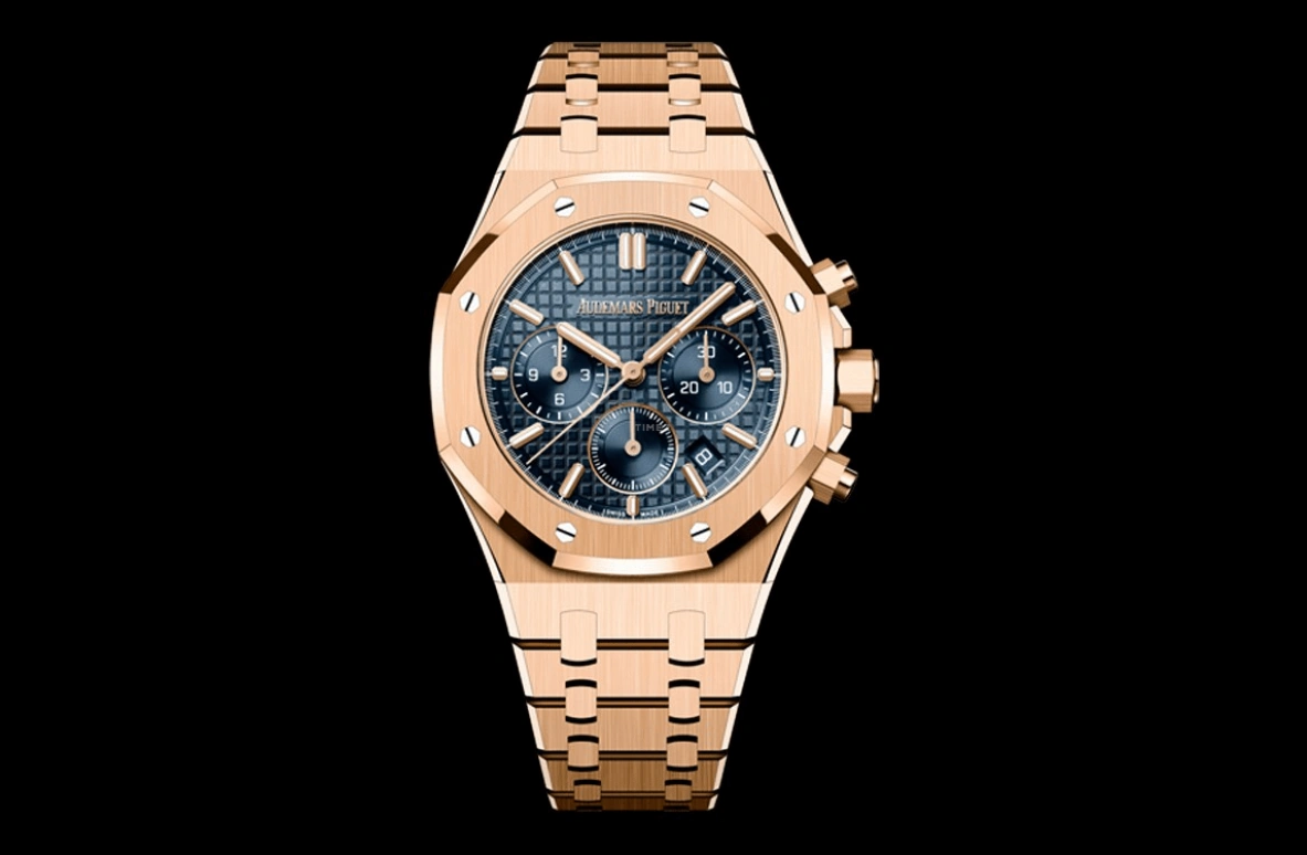 Audemars Piguet,Royal Oak 38mm,38mm,Pink Gold,Black,Automatic,Chronograph,Day,26715OR,26715OR.OO.1356OR.01