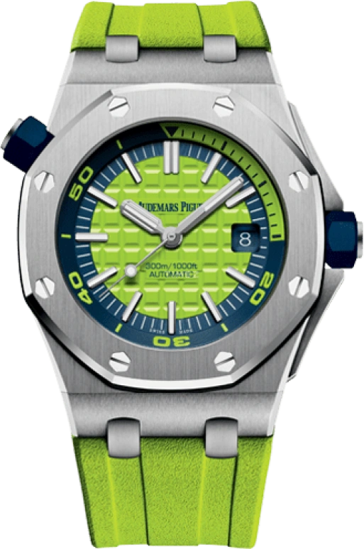 Audemars Piguet,Royal Oak Offshore 42mm,42mm,Stainless Steel,Green,Blue,Automatic,Day,60hours,James Harden,Yu Qian,15710ST,15710ST.OO.A038CA.01