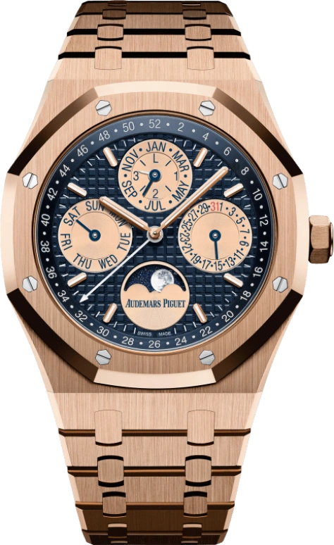 Audemars Piguet,Royal Oak 41mm,41mm,Rose Gold,Automatic,Moonphase,Perpetual Calendar,Leap Year,Month,40hours,In-house Caliber,26584OR,26584OR.OO.1220OR.02