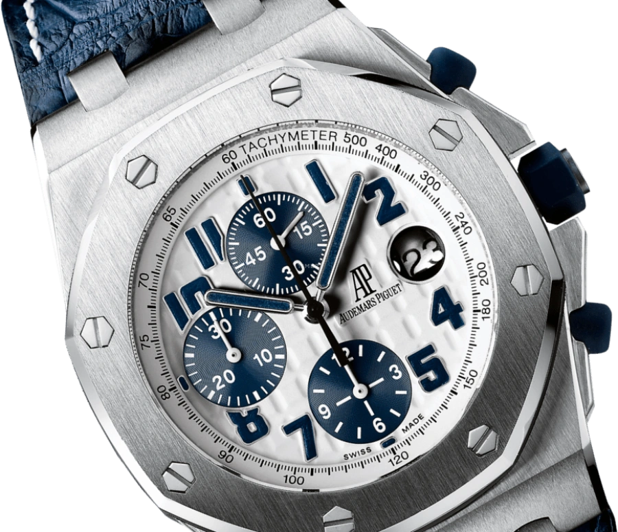 Audemars Piguet,Royal Oak Offshore 42mm,42mm,Stainless Steel,Silver,Blue,Automatic,Chronograph,Day,26170ST,26170ST.OO.D305CR.01