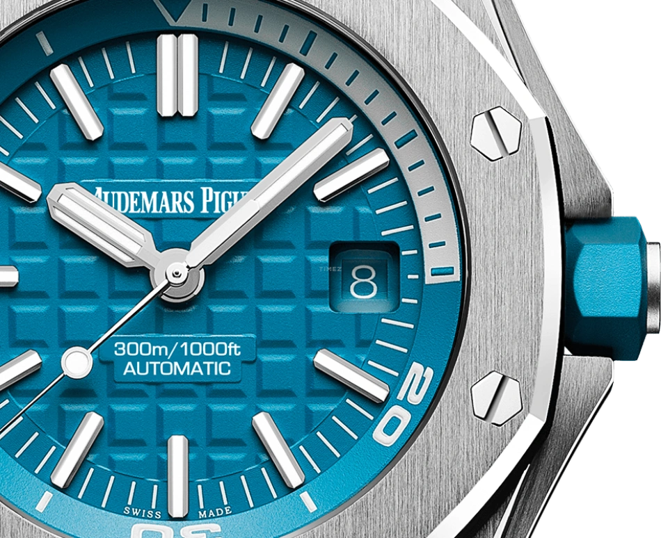 Audemars Piguet,Royal Oak Offshore 42mm,42mm,Stainless Steel,Turquoise,Automatic,Day,60hours,15710ST,15710ST.OO.A032CA.01
