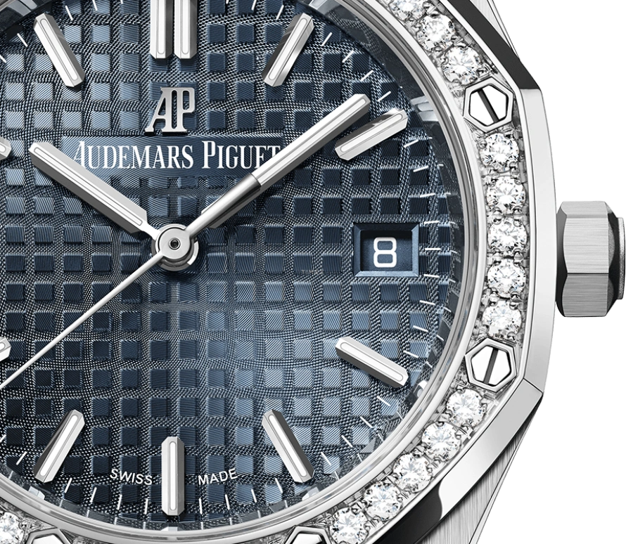Audemars Piguet,Royal Oak 34mm,34mm,Stainless Steel,Blue,Automatic,Day,50hours,77351ST,77351ST.ZZ.1261ST.01