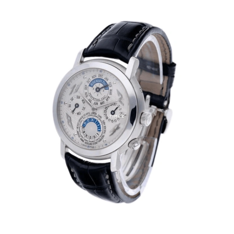 Audemars Piguet,Jules Audemars 39mm,39mm,Platinum,Silver White,Automatic,Perpetual Calendar,Leap Year,Month,Date,Sapphire,Crystal Glass,Round,25919PT,25919PT.OO.D002CR.01