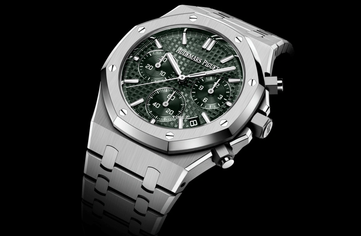 Audemars Piguet,Royal Oak 41mm,41mm,Stainless Steel,Green,Automatic,Chronograph,Day,26240ST,26240ST.OO.1320ST.08
