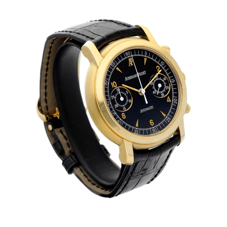 Audemars Piguet,Edward 49mm,49mm,Yellow Gold,Black,Handwound,Chronograph,Sapphire,Crystal Glass,25859BA,25859BA.O.0001CR.01