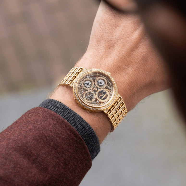 Audemars Piguet,Other 36mm,36mm,Yellow Gold,Skeleton,Automatic,Moonphase,Perpetual Calendar,Month,Date,40hours,In-house Caliber,5582BA