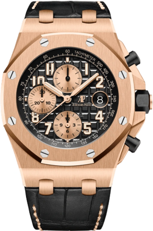 Audemars Piguet,Royal Oak Offshore 42mm,42mm,Pink Gold,Ceramic,Black,Automatic,Chronograph,Day,26470OR,26470OR.OO.A002CR.02