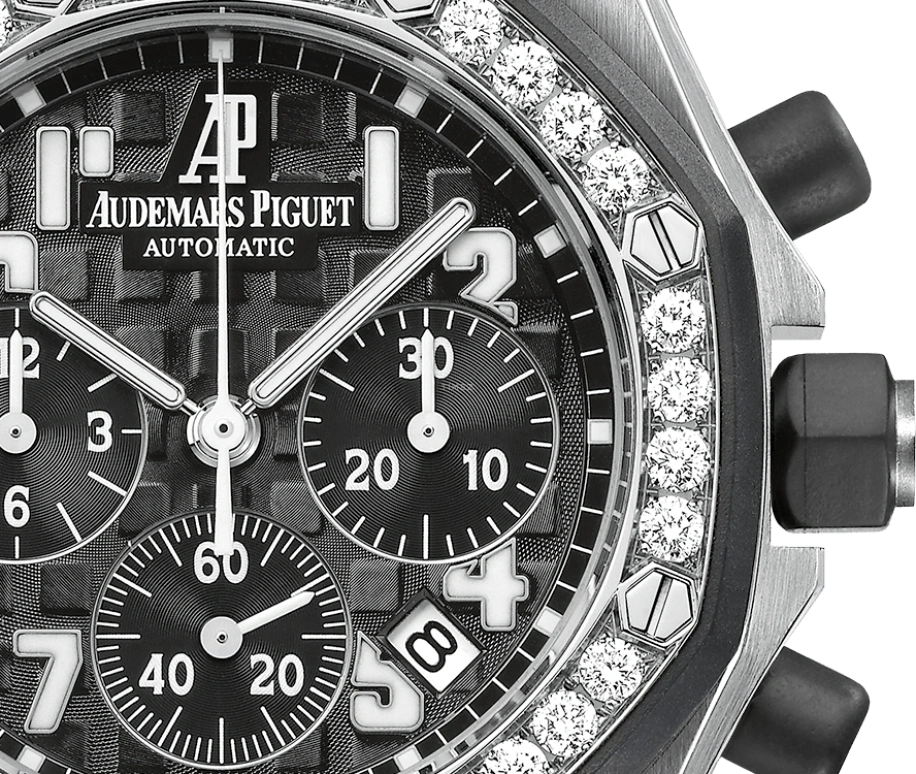 Audemars Piguet,Royal Oak Offshore 37mm,37mm,Rubber,Stainless Steel,Black,Automatic,Chronograph,Day,26048SK,26048SK.ZZ.D002CA.01