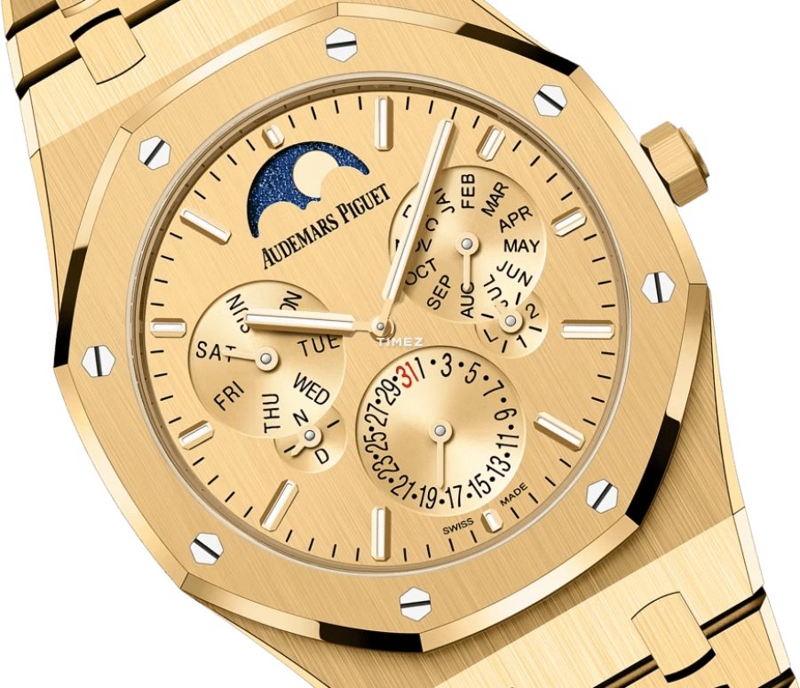 Audemars Piguet,Royal Oak 41mm,41mm,Yellow Gold,Gold,Automatic,Moonphase,Perpetual Calendar,Leap Year,Month,40hours,In-house Caliber,Wilber Pan,Will Pan,26586BA,26586BA.OO.1240BA.99