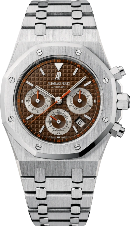 Audemars Piguet,Royal Oak 39mm,39mm,Stainless Steel,Brown,Automatic,Chronograph,Day,26300ST,26300ST.OO.1110ST.08