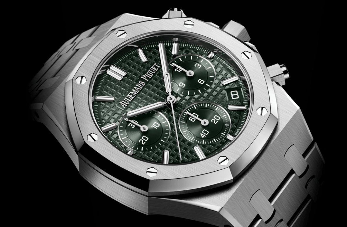 Audemars Piguet,Royal Oak 41mm,41mm,Stainless Steel,Green,Automatic,Chronograph,Day,26240ST,26240ST.OO.1320ST.04 50th