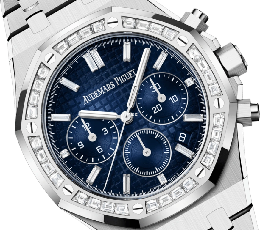 Audemars Piguet,Royal Oak 38mm,38mm,White Gold,Blue,Automatic,Chronograph,Day,26715BC,26715BC.ZZ.1356BC.01