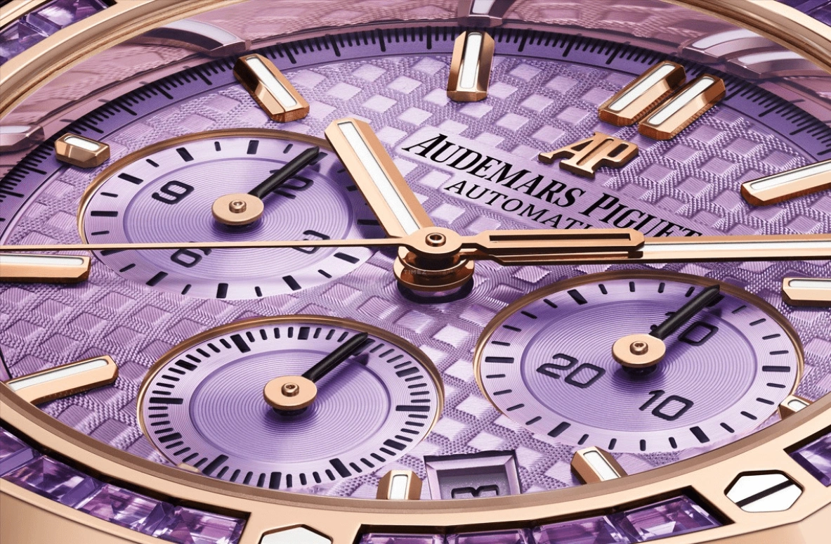 Audemars Piguet,Royal Oak 38mm,38mm,Pink Gold,Purple,Automatic,Chronograph,Day,Jacques Bermon Webster II,sfera ebbasta,Travis Scott,La Flame,26319OR,26319OR.AY.1256OR.01