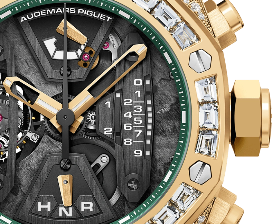 Audemars Piguet,Royal Oak Concept 44mm,44mm,Yellow Gold,Skeleton,Black,Handwound,Chronograph,Power Reserve Indicator,Tourbillon,Function Selector,237hours,In-house Caliber,26225BA,26225BA.ZZ.D400CR.01
