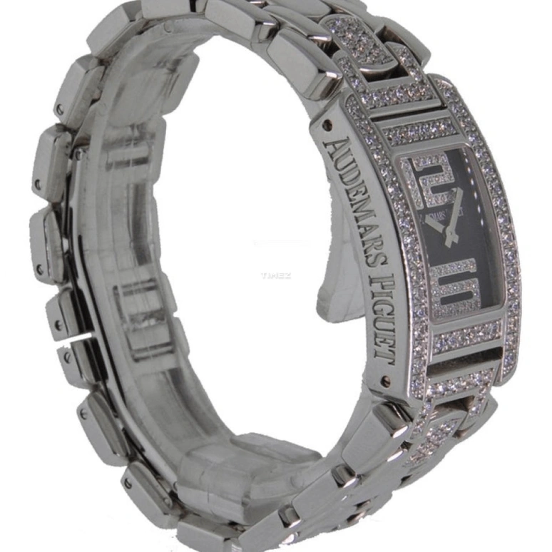 Audemars Piguet,Millenary 18.20x32.60mm,18.20x32.60mm,White Gold,Black,Quartz,Sapphire,Crystal Glass,Rectangular,67405BC,67405BC.ZZ.1181BC.04