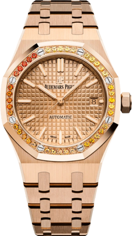 Audemars Piguet,Royal Oak 37mm,37mm,Pink Gold,Pink,Automatic,Day,60hours,15451OR,15451OR.YY.1256OR.01