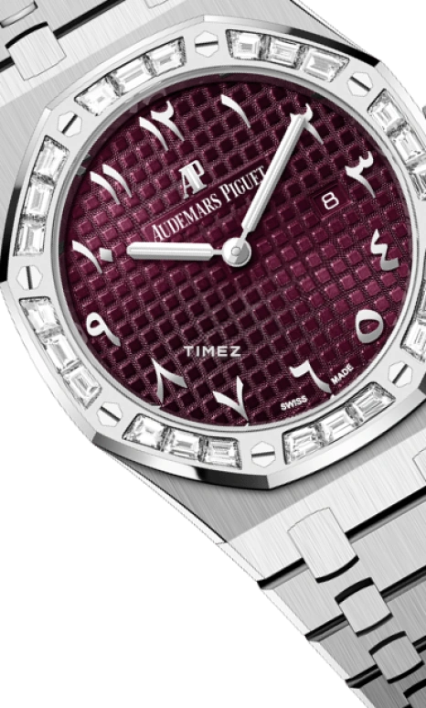 Audemars Piguet,Royal Oak 33mm,33mm,White Gold,Purple,Quartz,Day,In-house Caliber,67656BC,67656BC.ZZ.1261BC.01