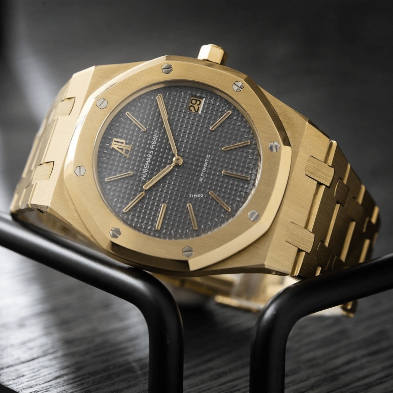 Audemars Piguet,Royal Oak 39mm,39mm,Yellow Gold,Grey,Automatic,Day,Sapphire,Crystal Glass,Justin Bieber,JB,5402BA
