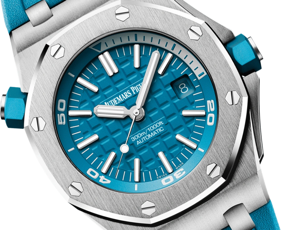 Audemars Piguet,Royal Oak Offshore 42mm,42mm,Stainless Steel,Turquoise,Automatic,Day,60hours,15710ST,15710ST.OO.A032CA.01