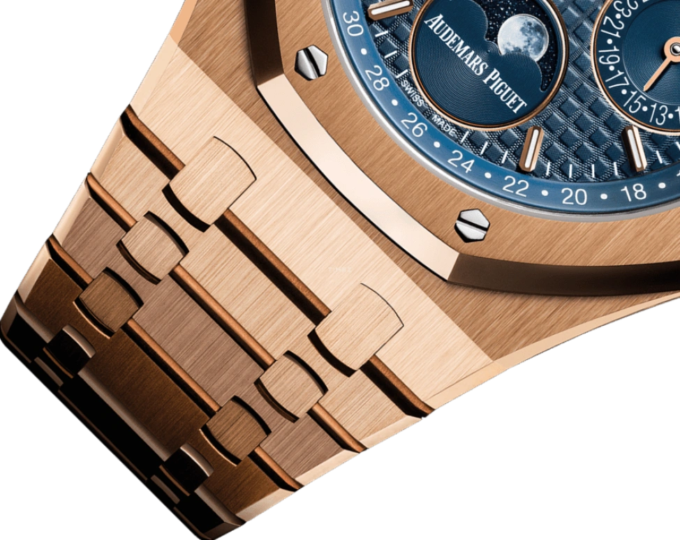 Audemars Piguet,Royal Oak 41mm,41mm,Rose Gold,Blue,Automatic,Moonphase,Perpetual Calendar,Leap Year,Month,40hours,In-house Caliber,26574OR,26574OR.OO.1220OR.02