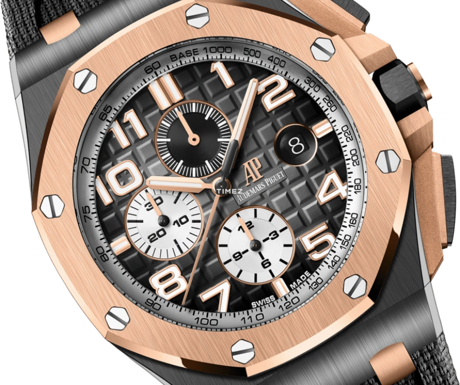 Audemars Piguet,Royal Oak Offshore 44mm,44mm,Ceramic,Rose Gold,Grey,Automatic,Chronograph,Day,26405NR,26405NR.OO.A002CA.01.A