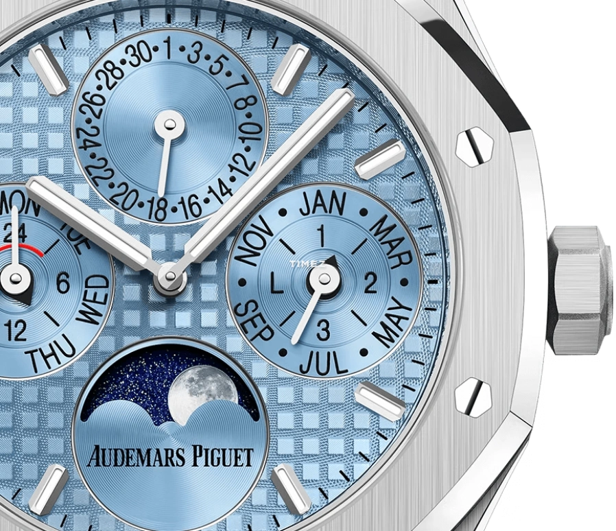 Audemars Piguet,Royal Oak 38mm,38mm,Stainless Steel,Ice Blue,Automatic,Moonphase,Perpetual Calendar,Leap Year,Month,55hours,In-house Caliber,26684ST,26684ST.OO.1356ST.01