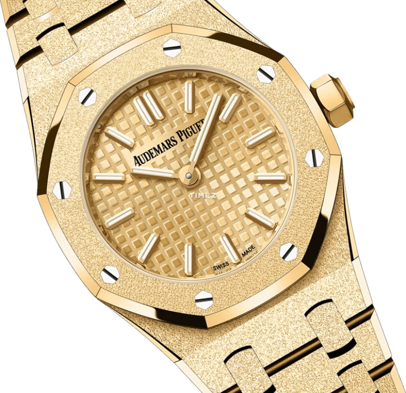 Audemars Piguet,Royal Oak 23mm,23mm,Yellow Gold,Gold,Champagne,Quartz,In-house Caliber,Sapphire,67630BA,67630BA.GG.1312BA.01-B
