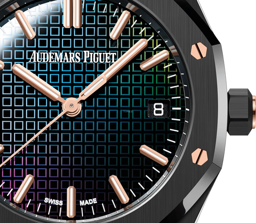 Audemars Piguet,Royal Oak 34mm,34mm,Ceramic,Rose,Rainbow,Mirror,Automatic,Day,50hours,77350CE,77350CE.OO.1266CE.02.A