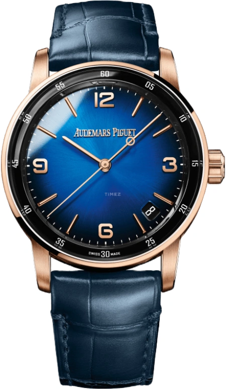 Audemars Piguet,CODE 11.59 41mm,41mm,Rose Gold,Blue,Automatic,Day,70hours,15210OR,15210OR.OO.A028CR.01