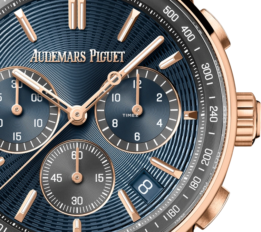 Audemars Piguet,CODE 11.59 41mm,41mm,Rose Gold,Blue,Automatic,Chronograph,Day,Flyback,26393OR,26393OR.OO.A348KB.01