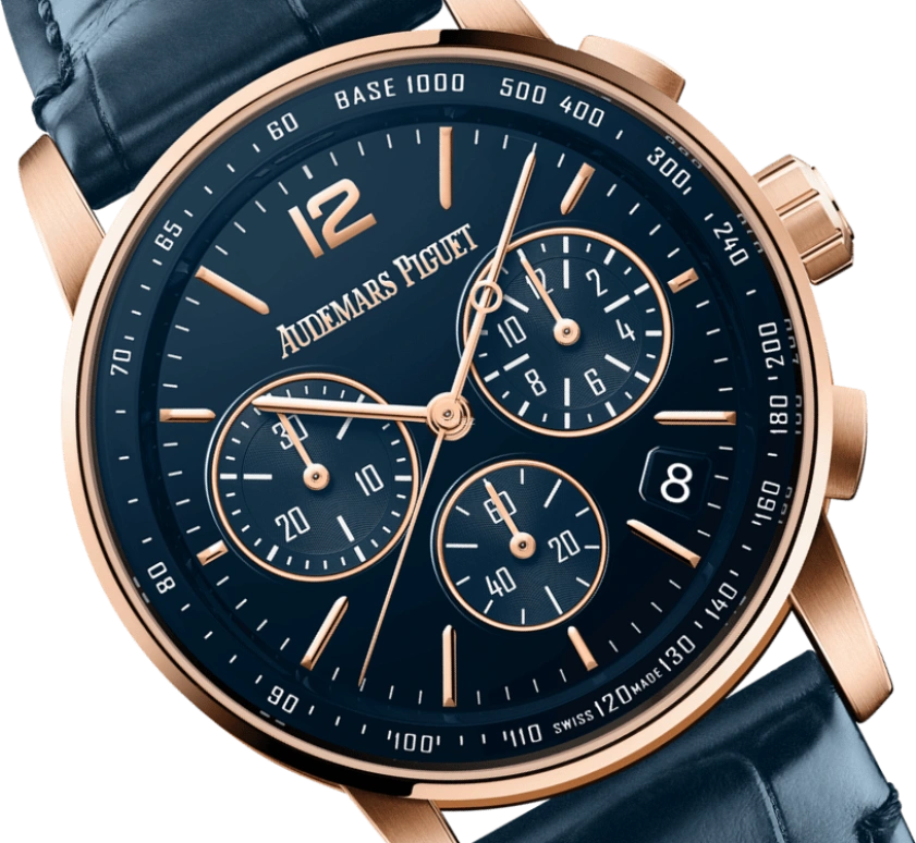 Audemars Piguet,CODE 11.59 41mm,41mm,Pink Gold,Blue,Automatic,Chronograph,Day,Flyback,26393OR,26393OR.OO.A321CR.01