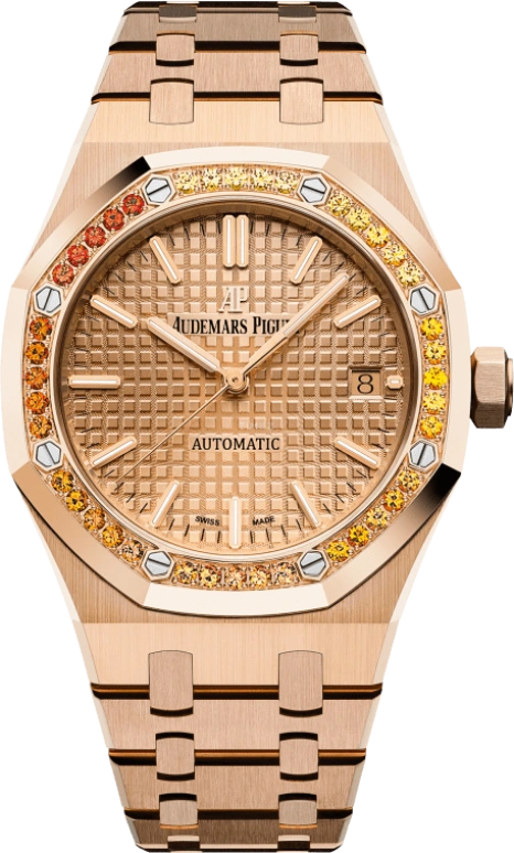 Audemars Piguet,Royal Oak 37mm,37mm,Pink Gold,Pink,Automatic,Day,60hours,15451OR,15451OR.YY.1256OR.01