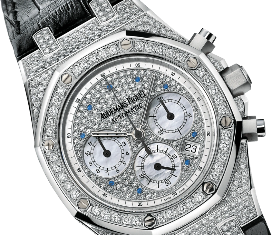 Audemars Piguet,Royal Oak 39mm,39mm,White Gold,Silver,Automatic,Chronograph,Day,26068BC,26068BC.ZZ.D002CR.01