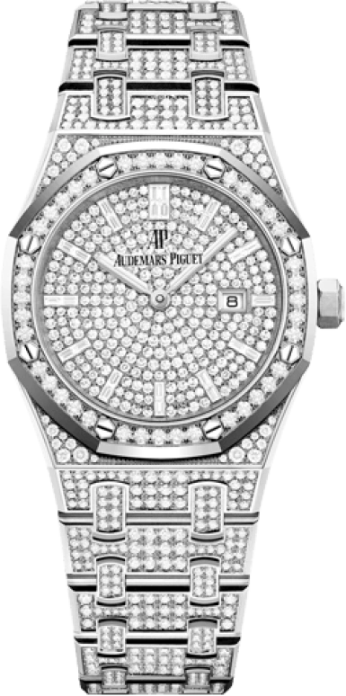 Audemars Piguet,Royal Oak 33mm,33mm,White Gold,Silver,White,Quartz,Day,In-house Caliber,67652BC,67652BC.ZZ.1265BC.01