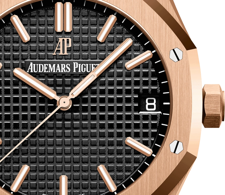 Audemars Piguet,Royal Oak 41mm,41mm,Rose Gold,Black,Automatic,Day,70hours,15500OR,15500OR.OO.D002CR.01