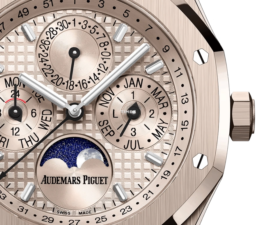 Audemars Piguet,Royal Oak 41mm,41mm,Sand Gold,Sand,Automatic,Moonphase,Perpetual Calendar,Leap Year,Month,55hours,In-house Caliber,26674SG,26674SG.OO.1320SG.01