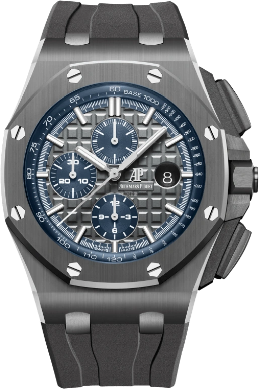 Audemars Piguet,Royal Oak Offshore 44mm,44mm,Titanium,Ceramic,Grey,Blue,Automatic,Chronograph,Day,26405CG,26405CG.OO.A004CA.01