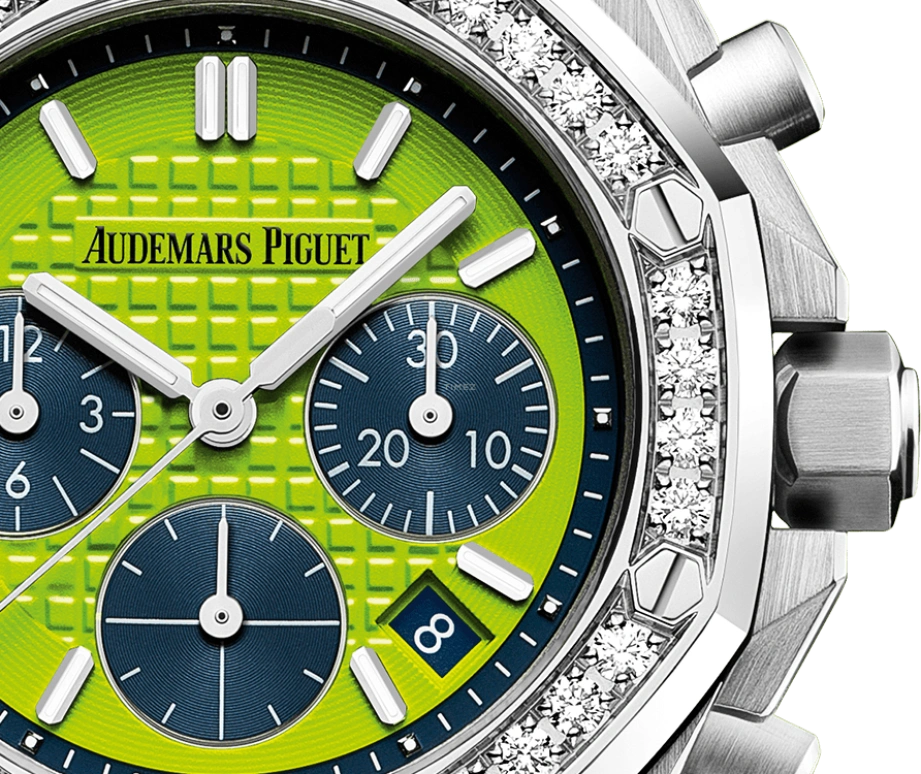 Audemars Piguet,Royal Oak Offshore 37mm,37mm,Stainless Steel,Green,Blue,Automatic,Chronograph,Day,26231ST,26231ST.ZZ.D038CA.01