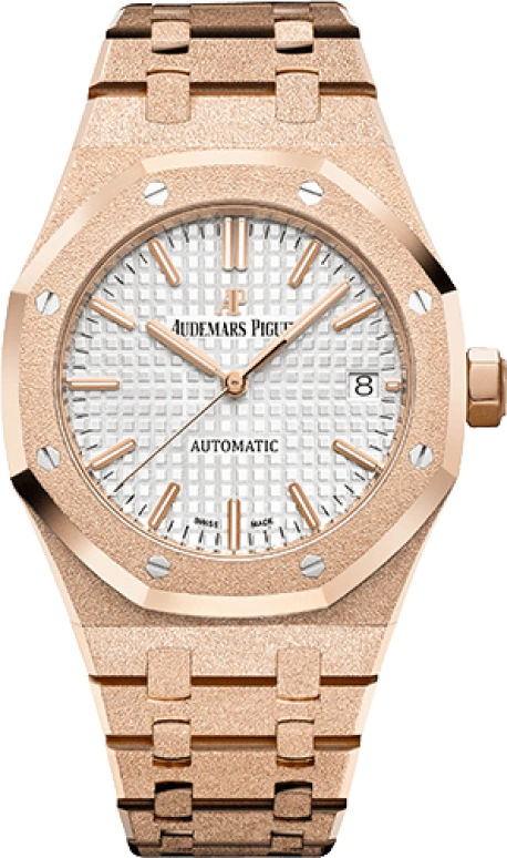 Audemars Piguet,Royal Oak 37mm,37mm,Pink Gold,Silver,White,Silver White,Automatic,Day,60hours,15454OR,15454OR.GG.1259OR.01