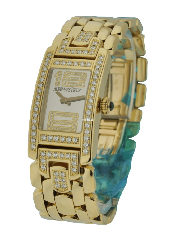 Audemars Piguet,Other 18mm,18mm,Yellow Gold,Silver,Quartz,Sapphire,Crystal Glass,Rectangular,67405BA,67405BA.ZZ.1181BA.03
