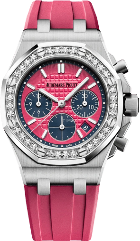 Audemars Piguet,Royal Oak Offshore 37mm,37mm,Stainless Steel,Pink,Automatic,Chronograph,Day,26231ST,26231ST.ZZ.D069CA.01