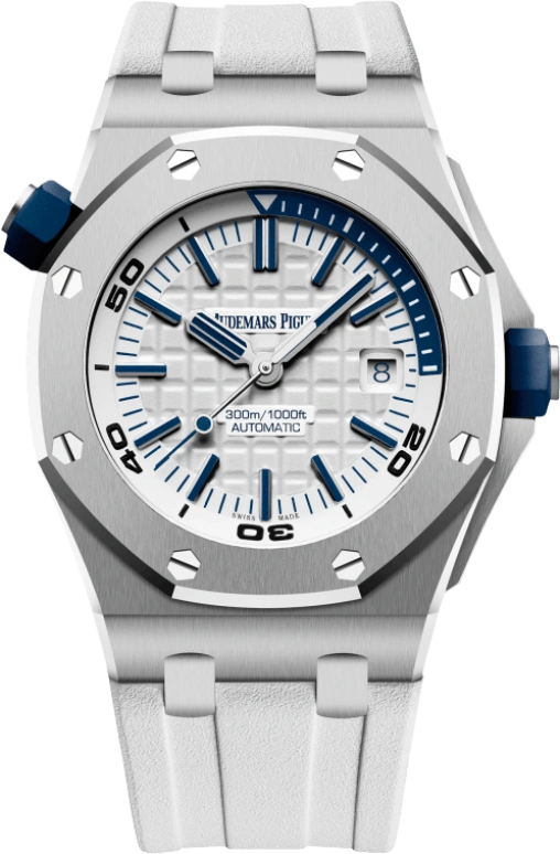 Audemars Piguet,Royal Oak Offshore 42mm,42mm,Stainless Steel,White,Silver,Automatic,Day,60hours,15710ST,15710ST.OO.A010CA.01