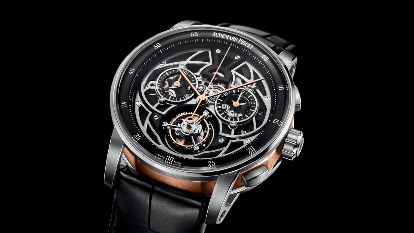 Audemars Piguet,CODE 11.59 41mm,41mm,White Gold,Rose Gold,Skeleton,Automatic,Chronograph,Tourbillon,Flyback,26399CR,26399CR.OO.D002CR.01