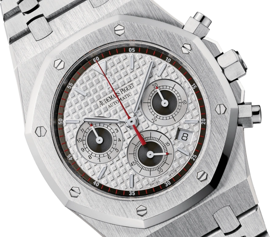 Audemars Piguet,Royal Oak 39mm,39mm,Stainless Steel,Silver,White,Silver White,Automatic,Chronograph,Day,26300ST,26300ST.OO.1110ST.06
