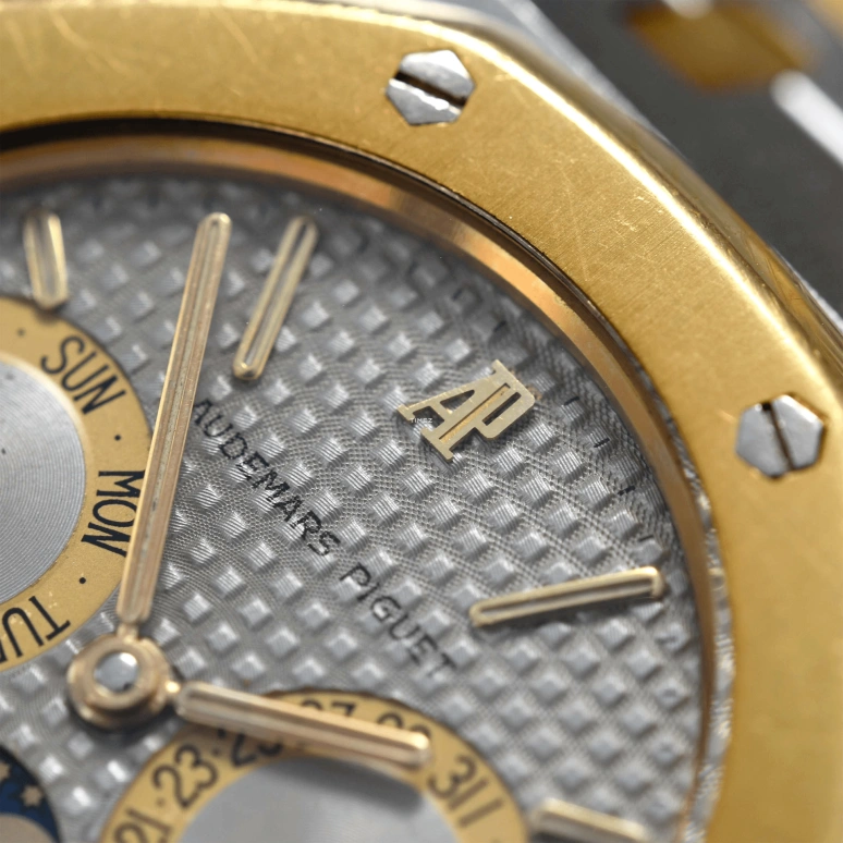 Audemars Piguet,Royal Oak 36mm,36mm,Stainless Steel,Yellow Gold,Grey,Automatic,Moonphase,Date,Day,25594SA
