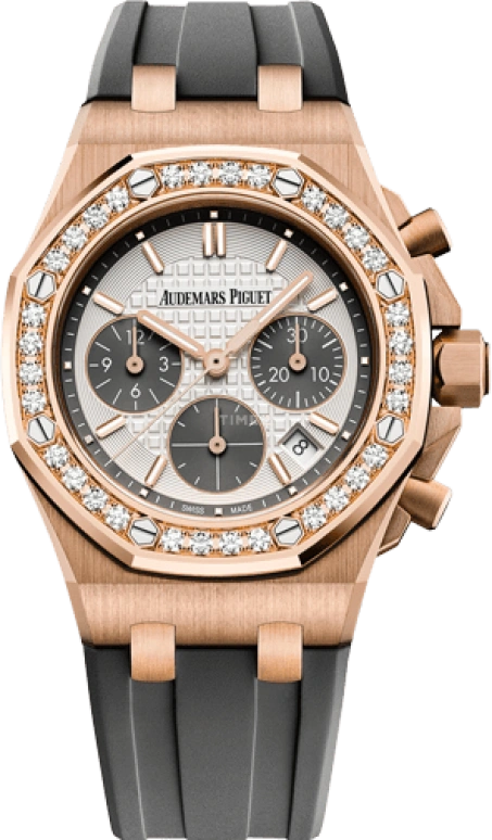 Audemars Piguet,Royal Oak Offshore 37mm,37mm,Pink Gold,Silver,White,Automatic,Chronograph,Day,26231OR,26231OR.ZZ.D003CA.01