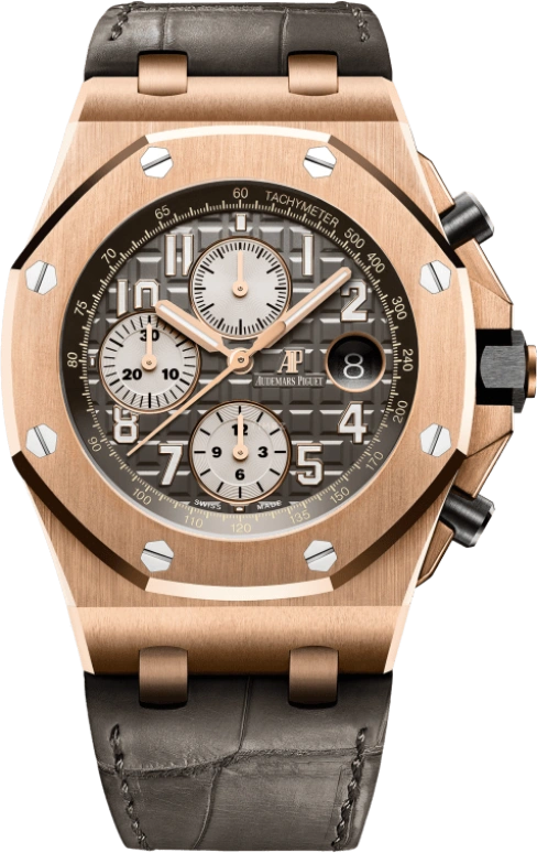 Audemars Piguet,Royal Oak Offshore 42mm,42mm,Pink Gold,Ceramic,Grey,Automatic,Chronograph,Day,26470OR,26470OR.OO.A125CR.01
