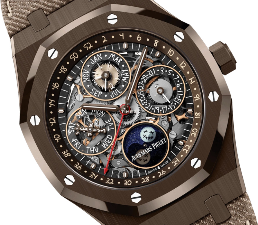 Audemars Piguet,Royal Oak 41mm,41mm,Ceramic,Skeleton,Automatic,Moonphase,Perpetual Calendar,Leap Year,Month,40hours,In-house Caliber,Zlatan Ibrahimović,Metro Boomin,Lionel Messi,La Pulga,26585CM,26585CM.OO.D301VE.01