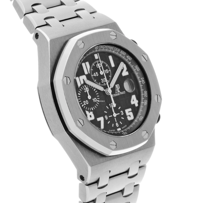Audemars Piguet,Royal Oak Offshore 44mm,44mm,Stainless Steel,Black,Automatic,Chronograph,Day,25721ST,25721ST.OO.1000ST.08.A